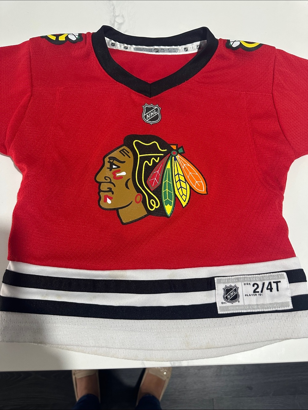 NHL Chicago Blackhawks Red Kids Hockey Jersey Top